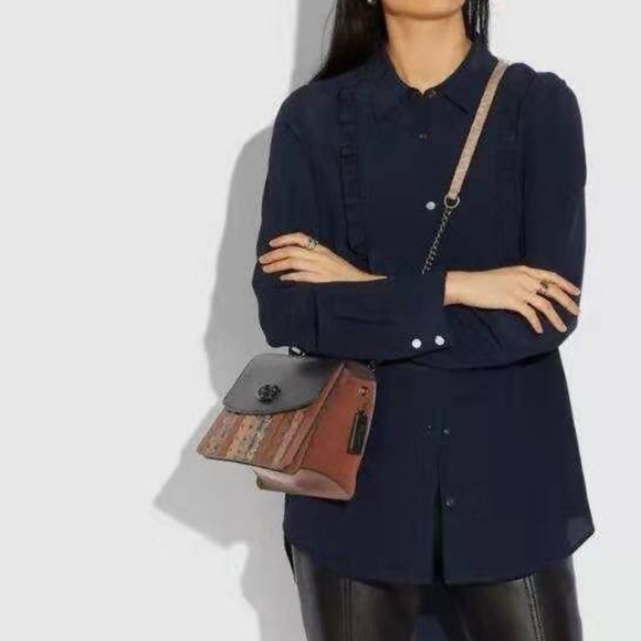 Coach Parker Top Handle With Signature Canvas Patc - Picture 8 of 8